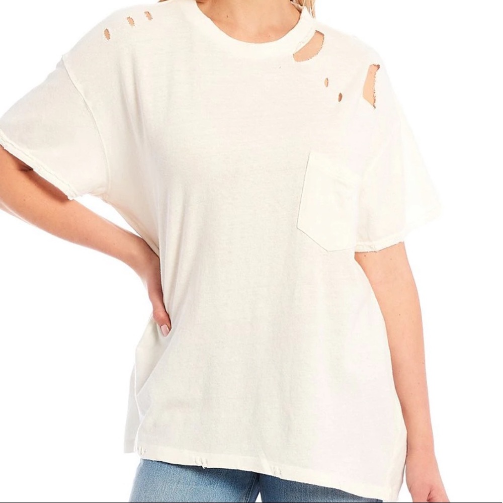 Free people distressed tee